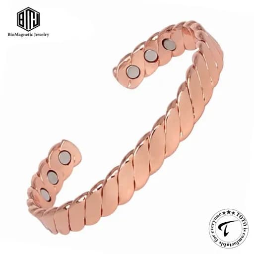BioMagnetic CBG225 99.9% Pure Copper Magnetic Bracelet – Adjustable Cuff Bangle