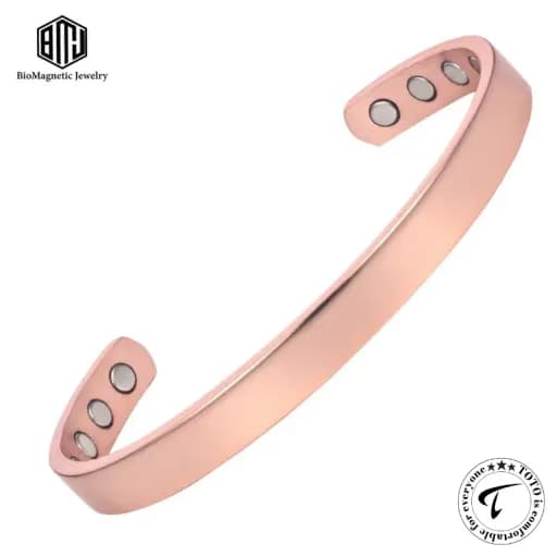 BioMagnetic CBG024W8R 99.9% Pure Copper Magnetic Cuff Bangle Bracelet – Adjustable Unisex Design