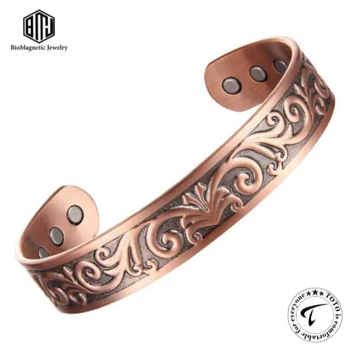 BioMagnetic CBG495AC 99.9% Pure Copper Magnetic Bracelet for Men – Luxury Adjustable Bangle