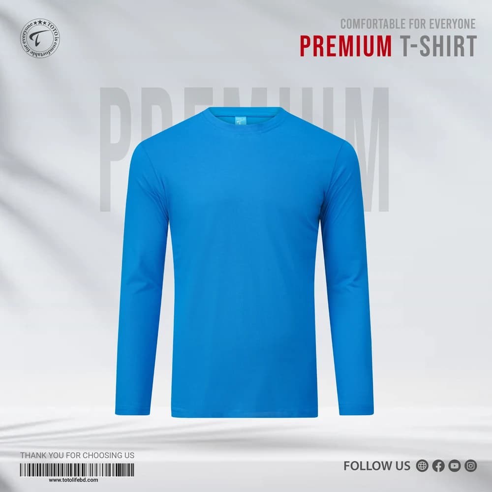 Premium Long Sleeve Tees - Methyl Blue