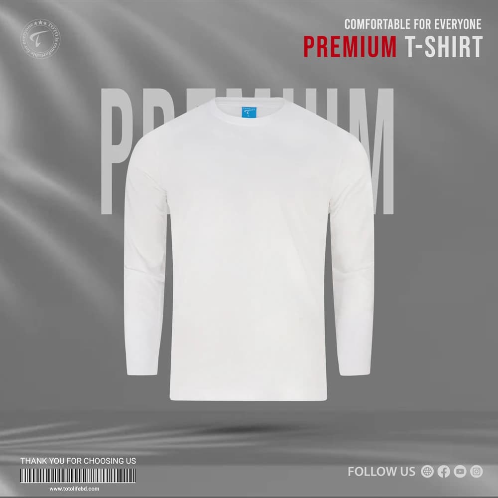 Premium Long Sleeve Tees - Bright White