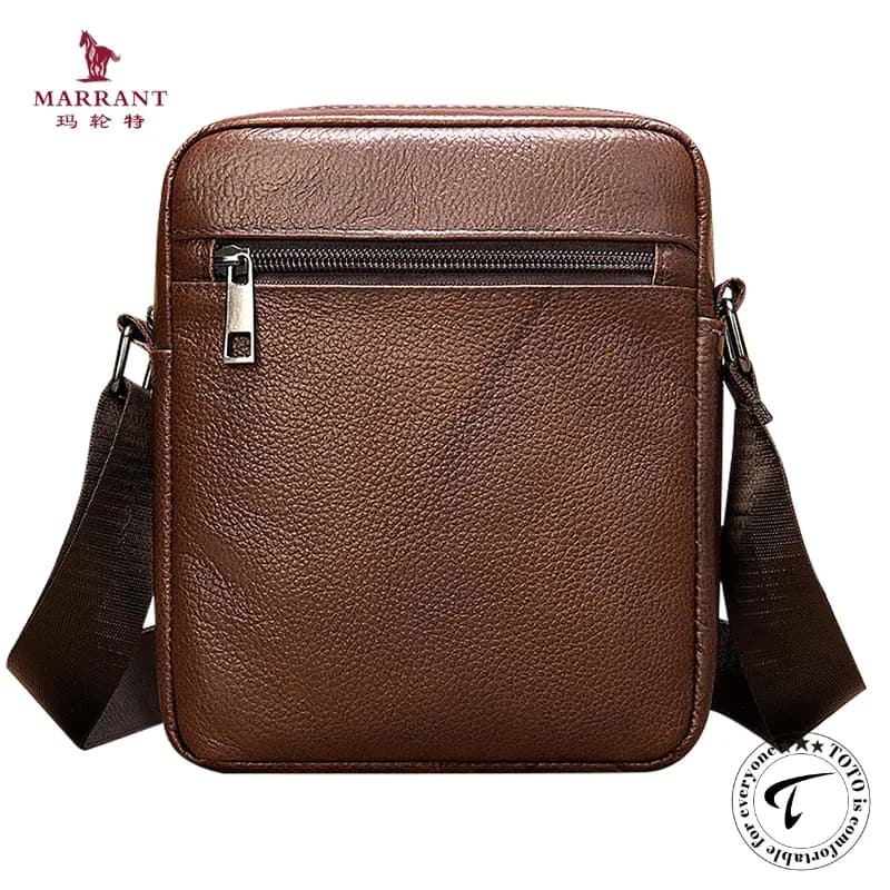 MARRANT 7362 Genuine Cowhide Leather Crossbody Messenger Bag for Men & Women