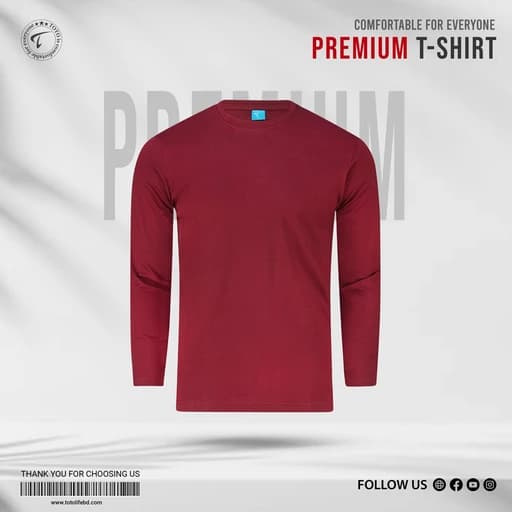 Premium Long Sleeve Tees - New Maroon